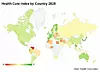 Tervishoiu indeks riikide kaupa 2025. Allikas: Numbeo
